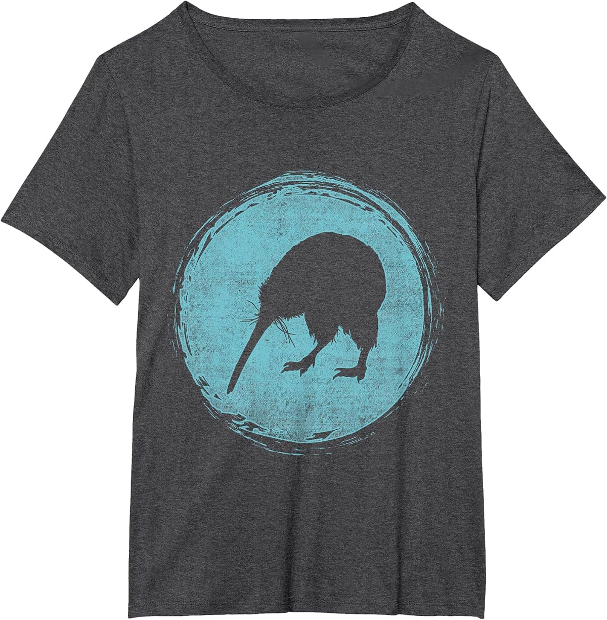 Retro Kiwi New Zealand T-Shirt - Dark Heather Grey