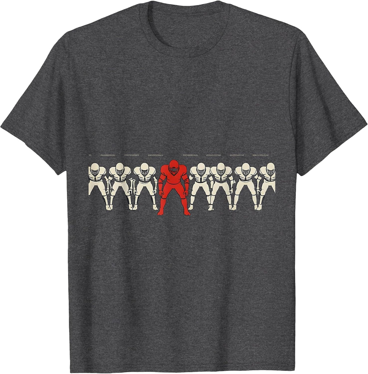 Men's Lineman Stripe Football Mom Jersey Number Pride T-Shirt - Dark Heather Grey
