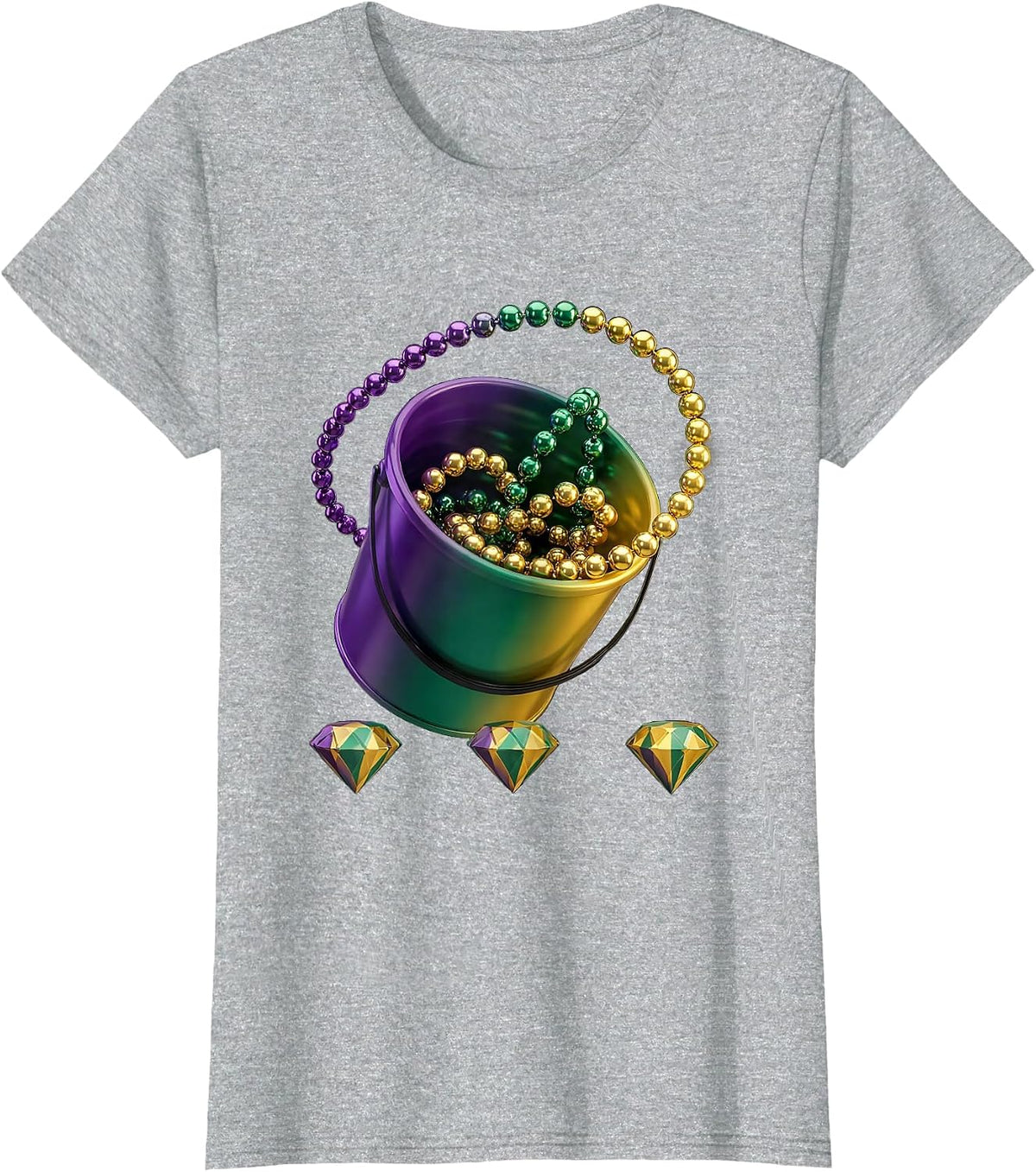 Parade Throw Bucket Mardi Gras Carnival Party Group T-Shirt - Heather Grey