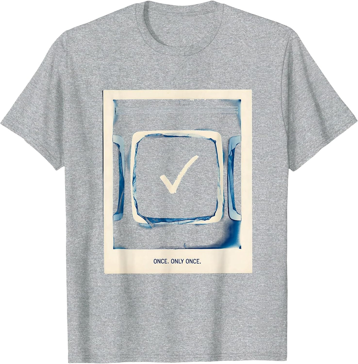 Men's Once. Only Once Funny Periodic Table Chemistry Teacher Humor T-Shirt - Heather Grey