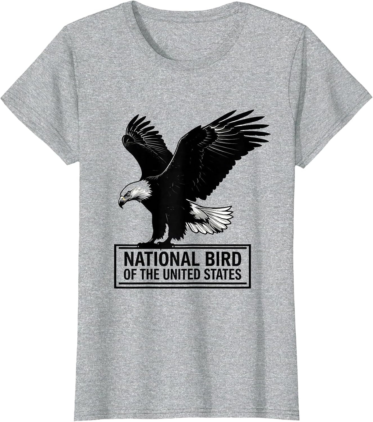 Women's National Bird Of The United States Bald Eagle Silhouette T-Shirt - Heather Grey