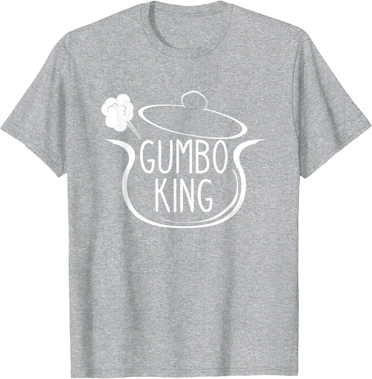 Gumbo King Gumbo Pot Drawing for Chef or Cook T-Shirt - Heather Grey