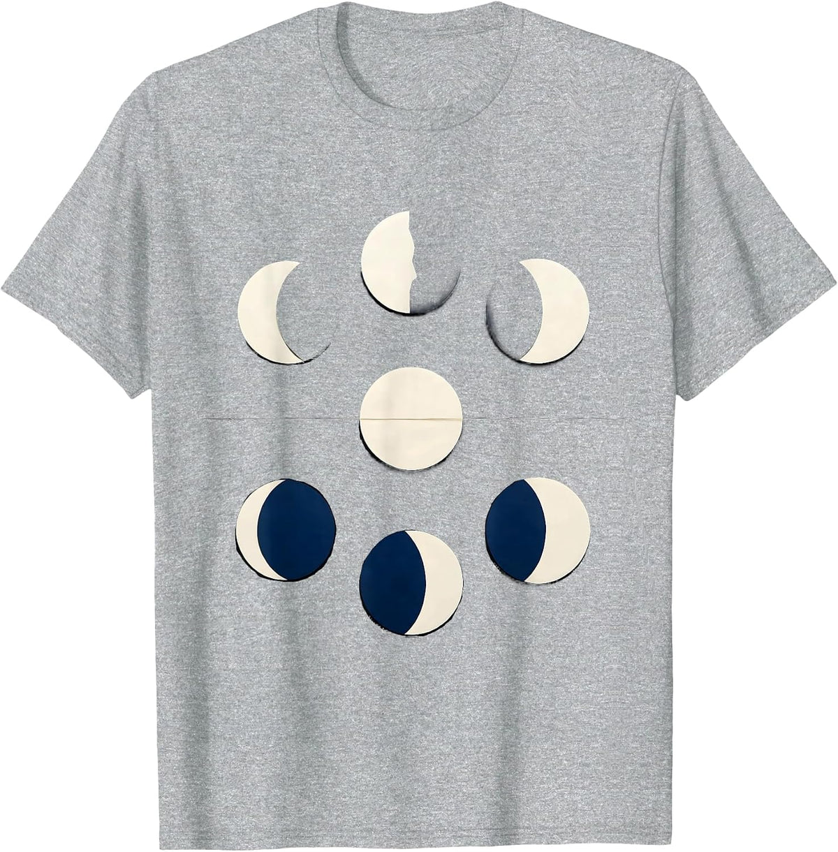 Men's Lunar Ladder Geometric Astronomy Gift T-Shirt - Heather Grey