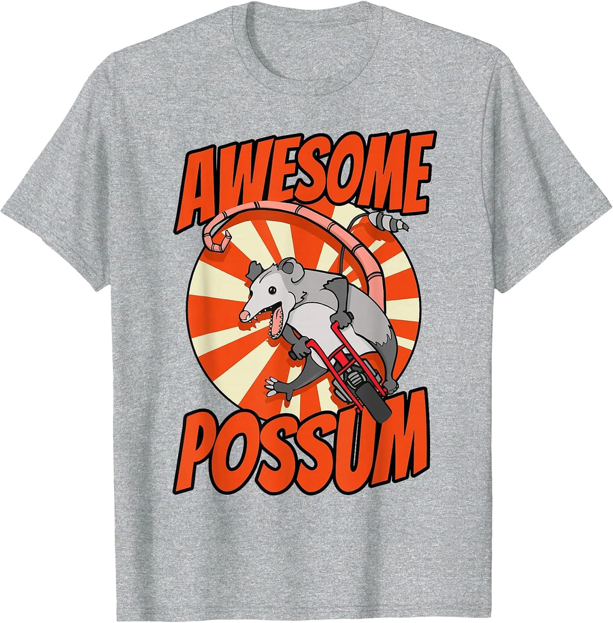 Awesome Possum T-Shirt - Heather Grey