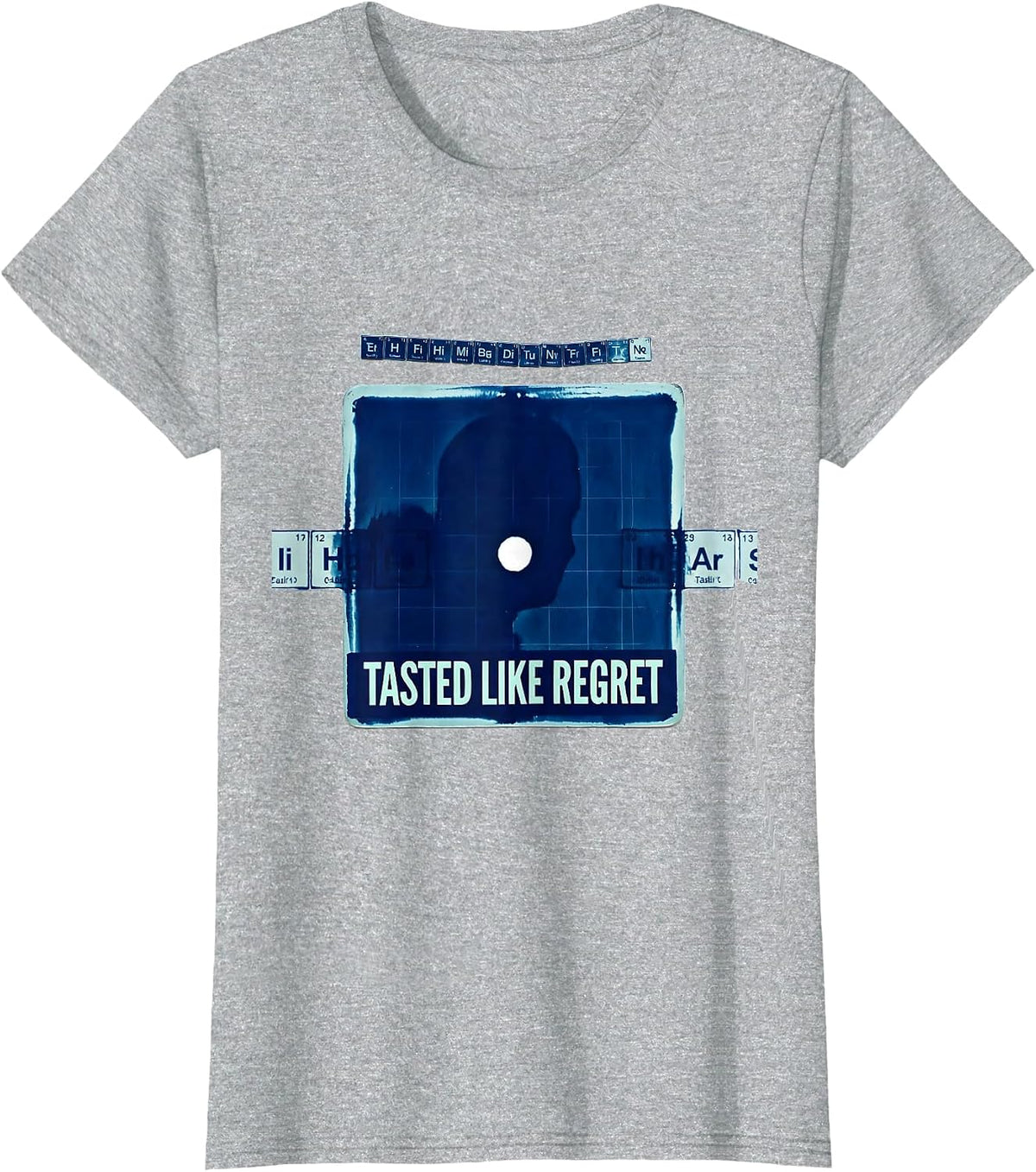 Tasted Like Regret Funny Periodic Table Chemistry Teacher T-Shirt - Heather Grey