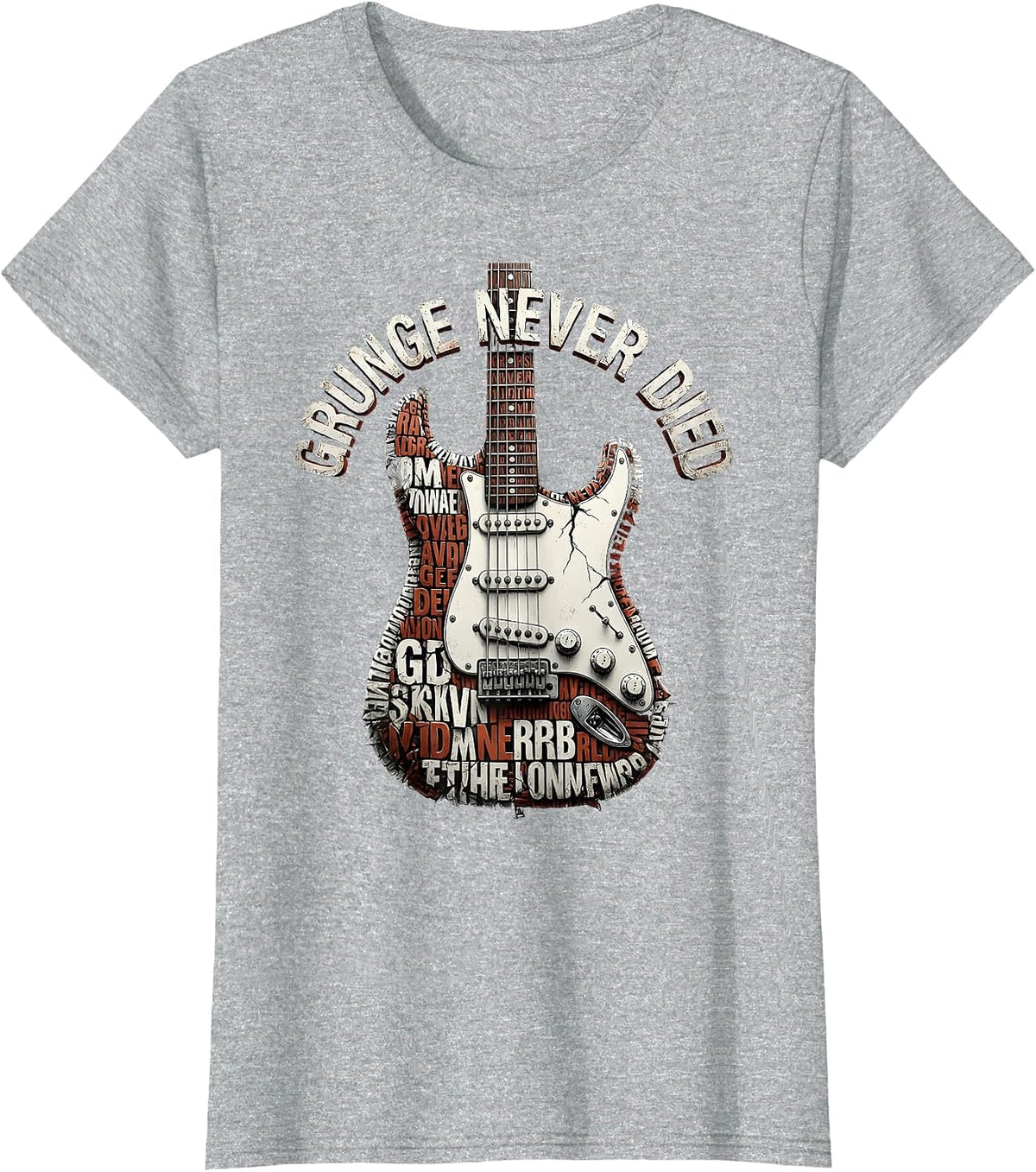 Grunge Never Died Rock Music Graphic Design T-Shirt - Heather Grey