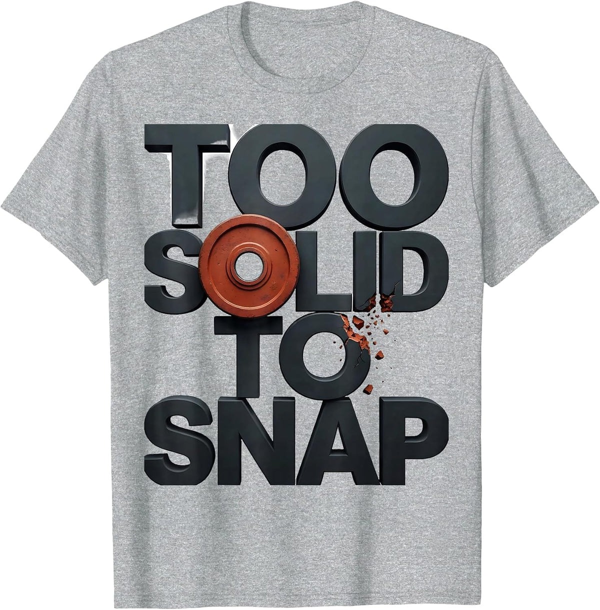 Men's Too Solid To Snap Funny Gingerbread Man Gym Weightlifting T-Shirt - Heather Grey