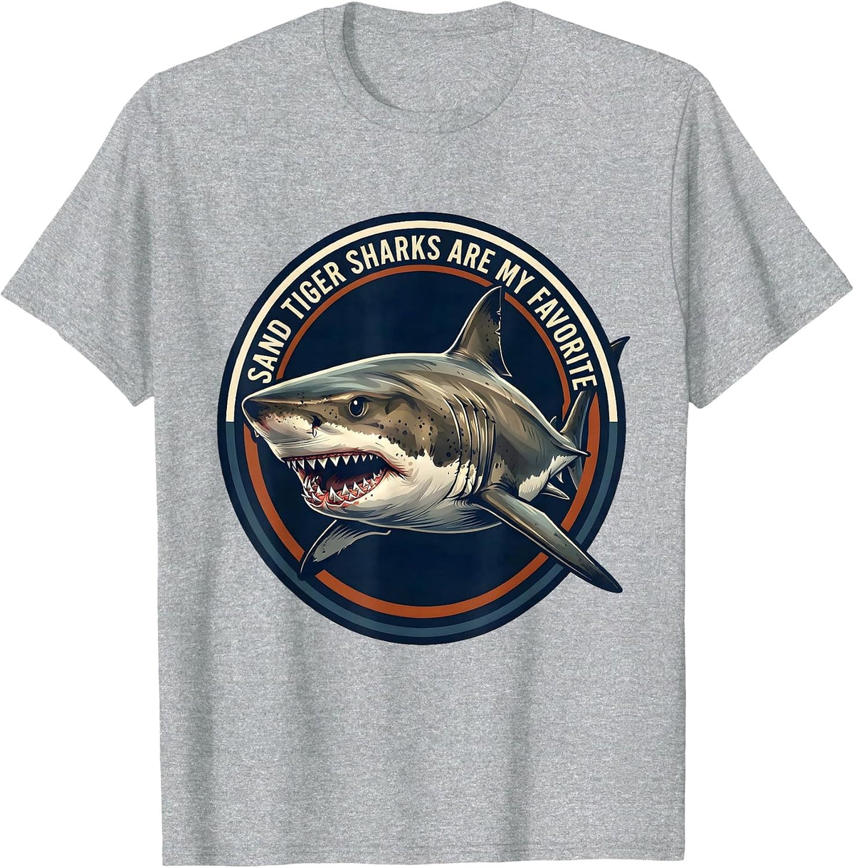 Men's Sand Tiger Sharks Are My Favorite Funny Ocean Animal Lover T-Shirt - Heather Grey