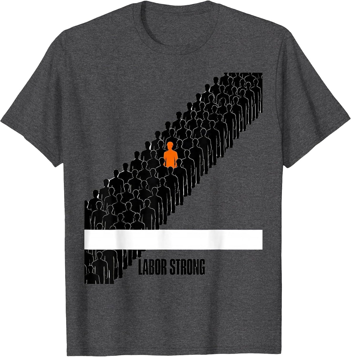 Labor Strong Brutalist Graphic Union Worker Skilled Trades T-Shirt - Dark Heather Grey