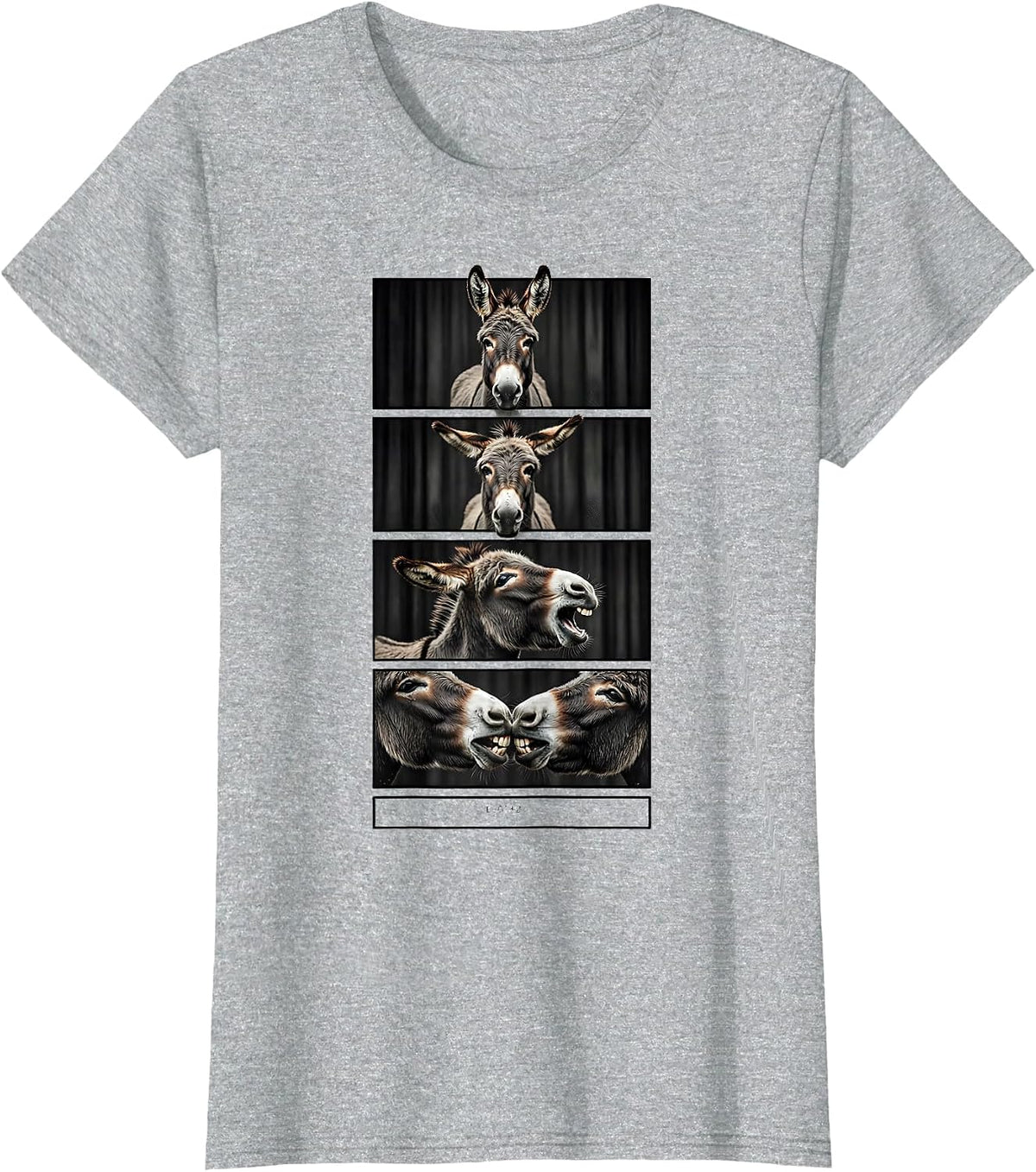 Women's BOOTH 2 Funny Donkey Photobooth Animal Lover Humor T-Shirt - Heather Grey