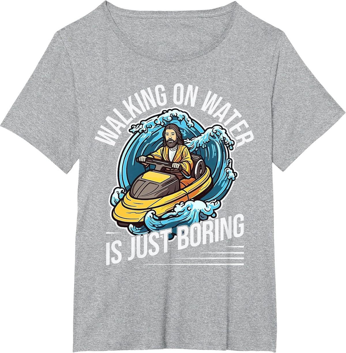 Funny Jet Skiing Lover I Walking On Water I Watercraft T-Shirt - Heather Grey