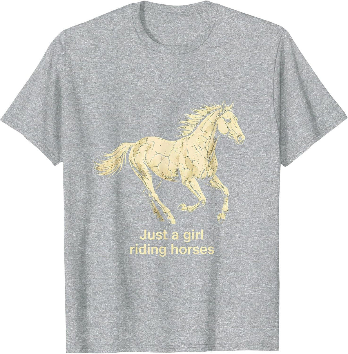 Men's Just a Girl Riding Horses Equestrian Design T-Shirt - Heather Grey