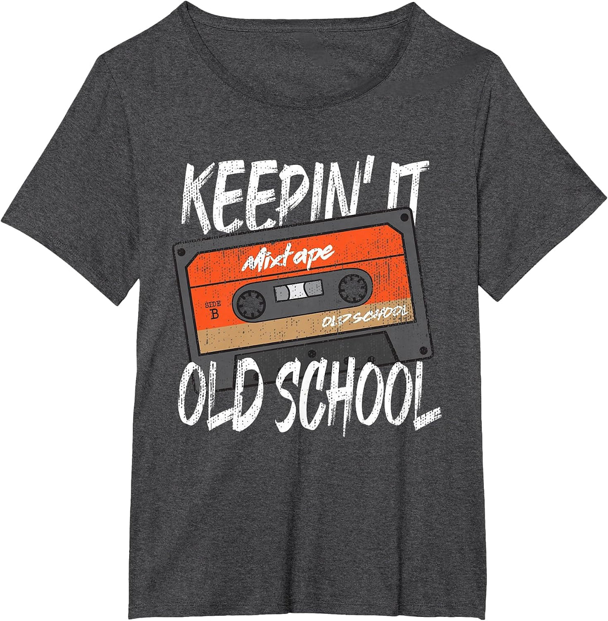 Old School Hip Hop 80s 90s Vintage Mixtape Cassette Tape T-Shirt - Dark Heather Grey