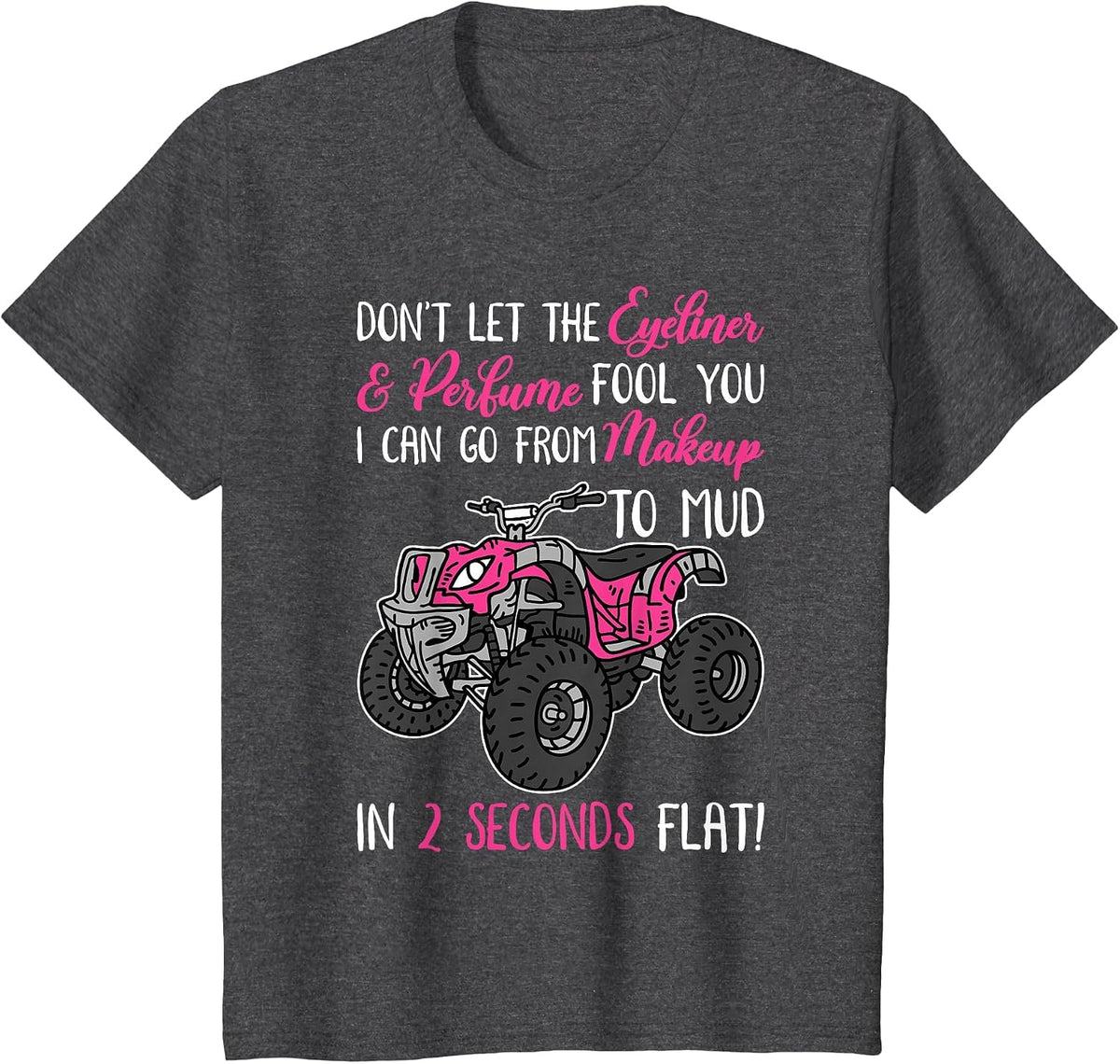 ATV Quad Bike Riding Girl for All-Terrain Four Wheeler T-Shirt - Dark Heather Grey