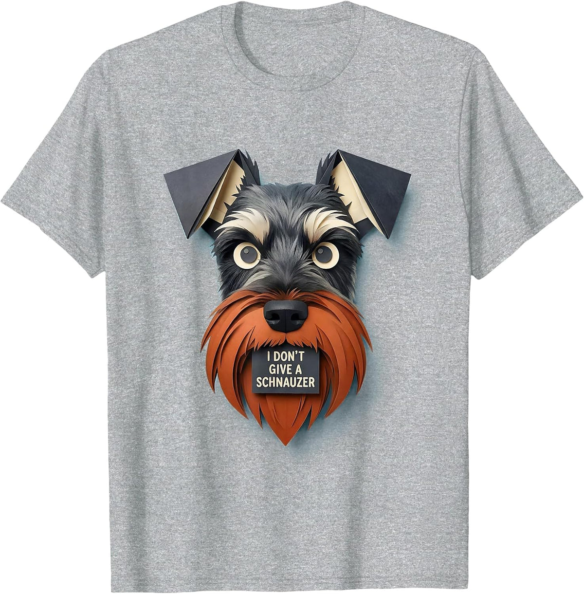Men's I Don't Give A Schnauzer Funny Miniature Schnauzer Lover T-Shirt - Heather Grey