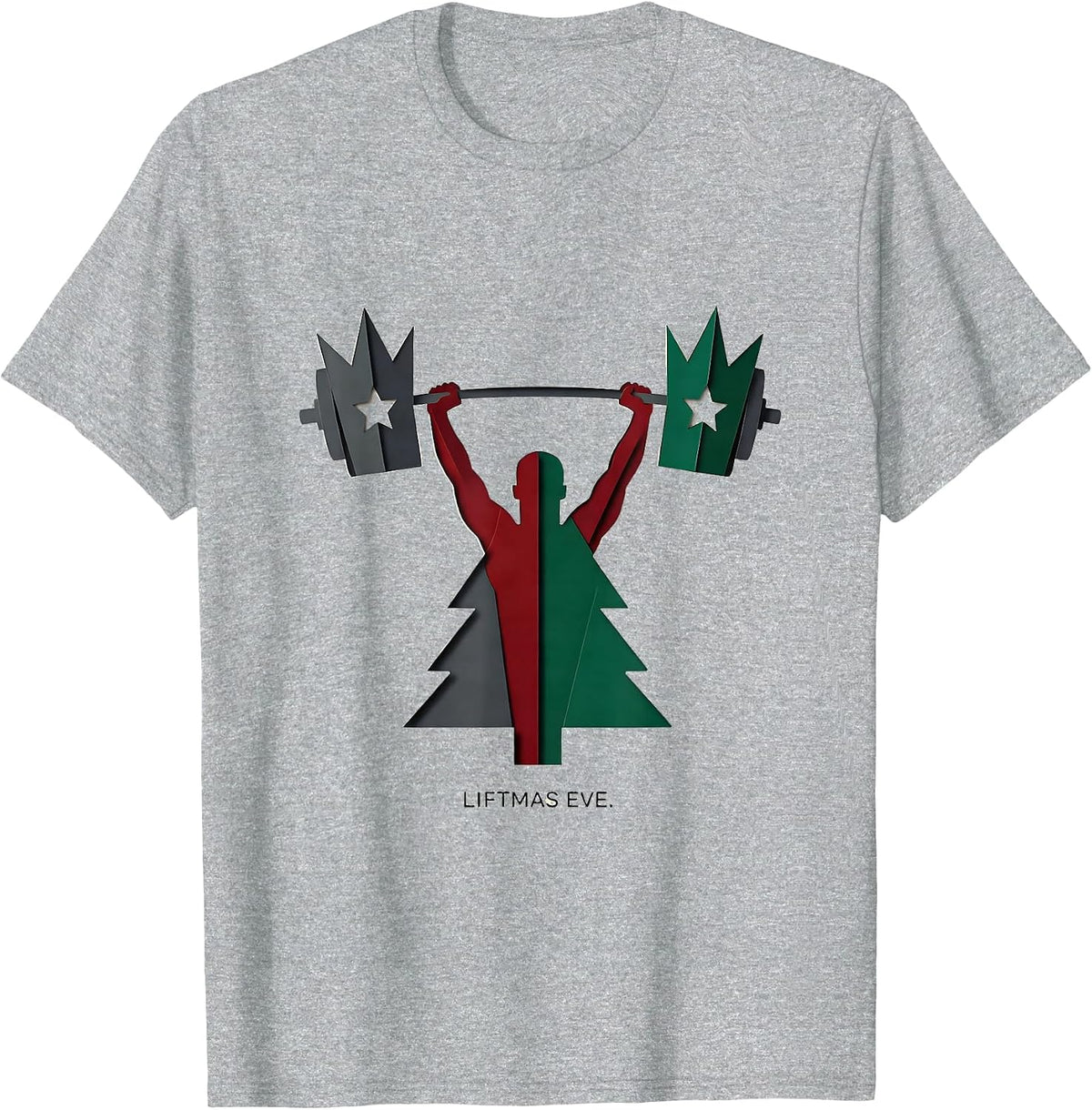Men's Liftmas Eve Funny Christmas Gym Workout Weightlifting Humor T-Shirt - Heather Grey