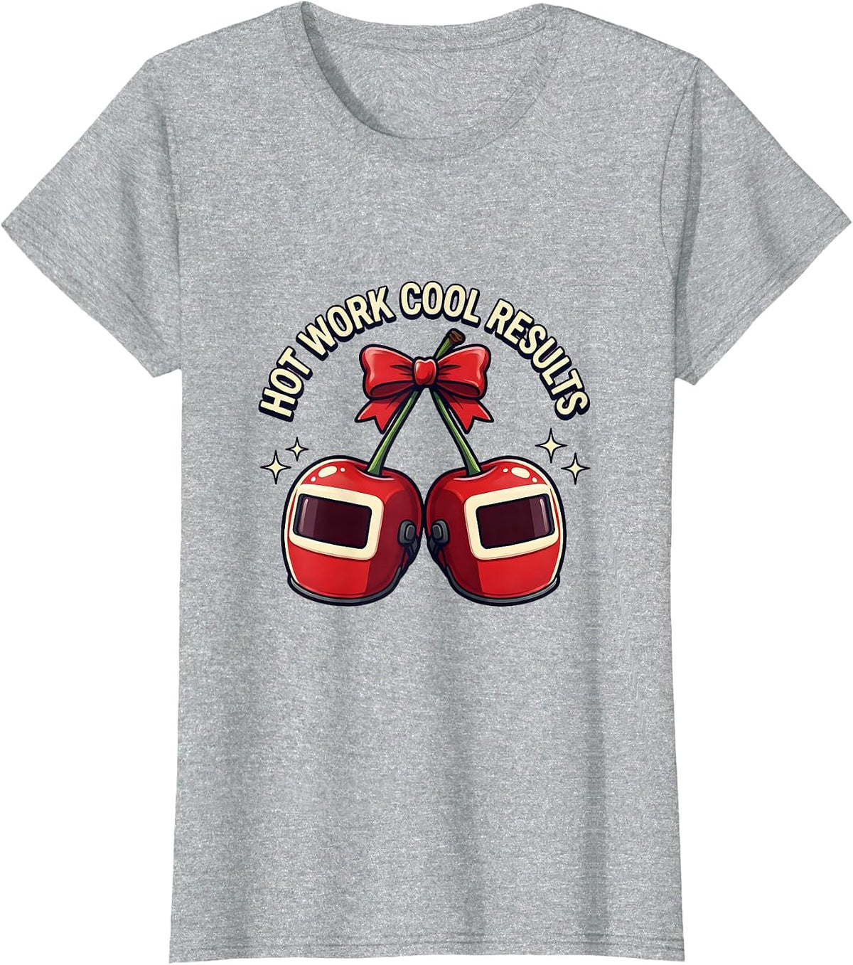 Hot Work Cool Results Welder Graphic Design T-Shirt - Heather Grey