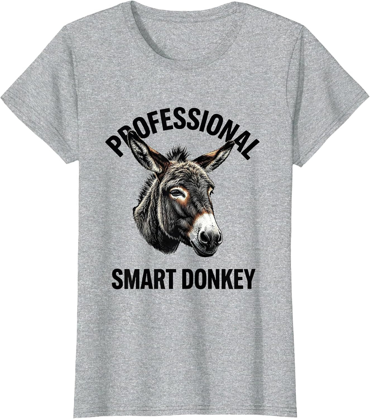 Women's Professional Smart Donkey Funny Farm Animal Humor Donkey T-Shirt - Heather Grey