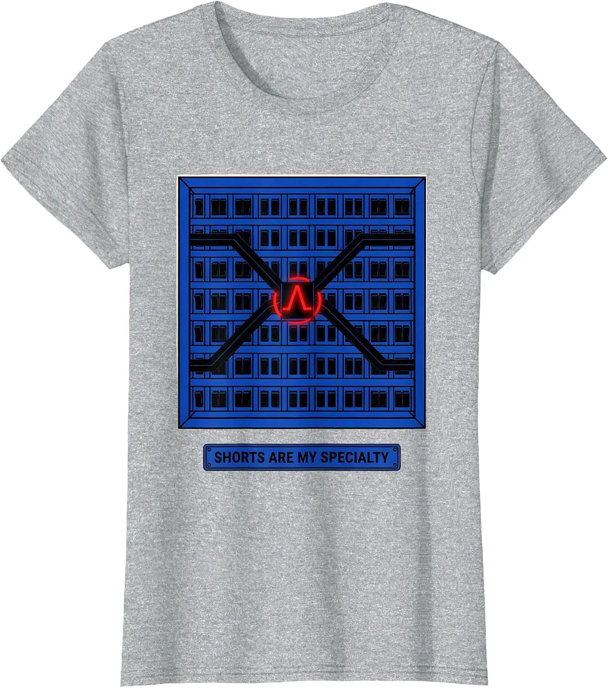 Women's Shorts Are My Specialty Geometric Electrician Trade Deadpan T-Shirt - Heather Grey