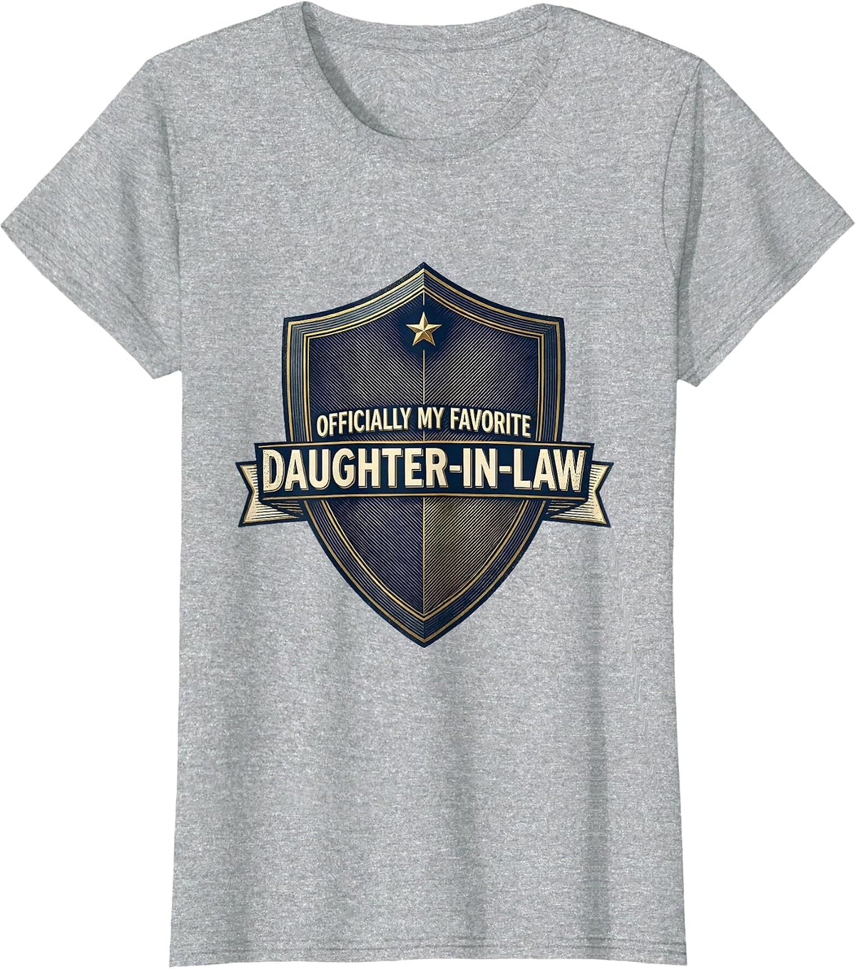 Women's Officially My Favorite Daughter-In-Law Funny Family Humor T-Shirt - Heather Grey