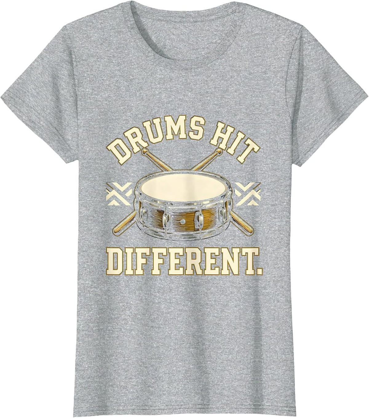 Women's Drums Hit Different Drummer Music Design T-Shirt - Heather Grey