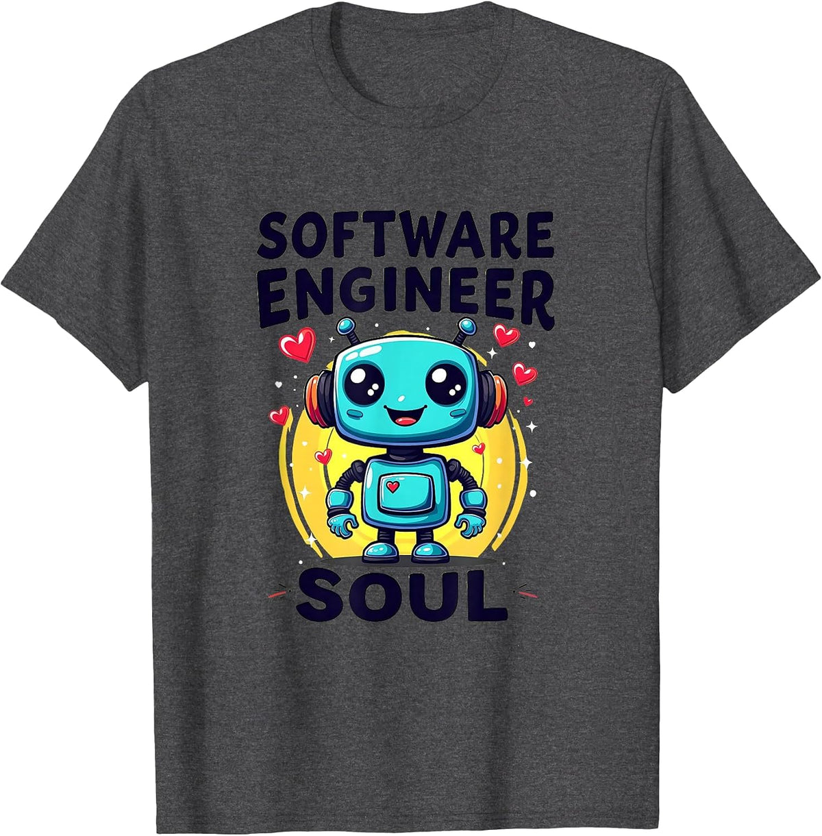Software Engineer Soul Coding Life Design T-Shirt - Dark Heather Grey