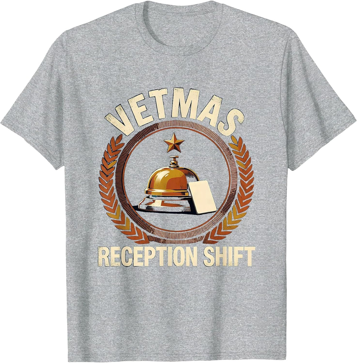 Men's Vetmas Reception Shift Funny Vet Tech Christmas Occupational T-Shirt - Heather Grey