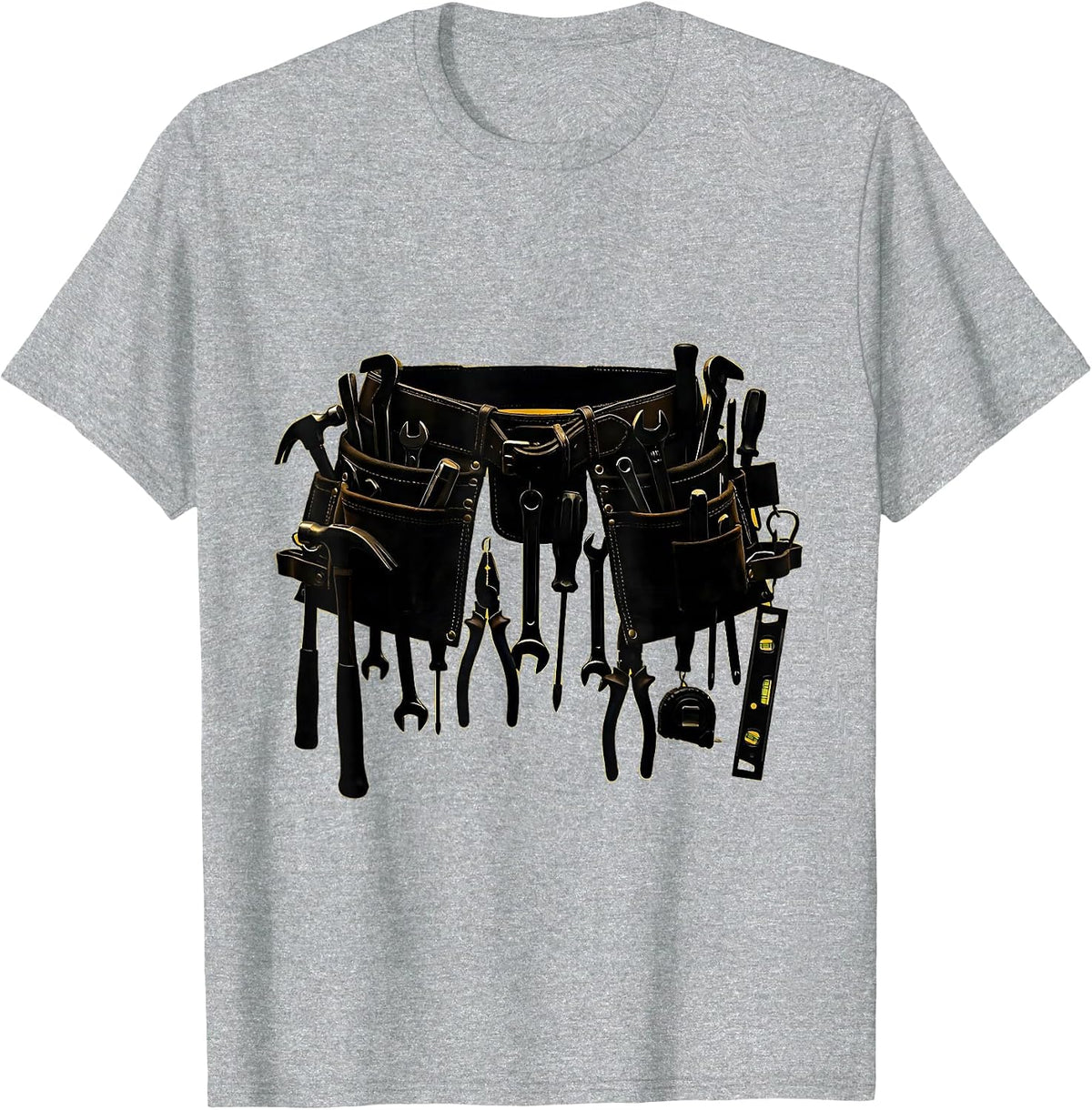 Men's Toolbelt Loaded With Hand Tools Illustration T-Shirt - Heather Grey