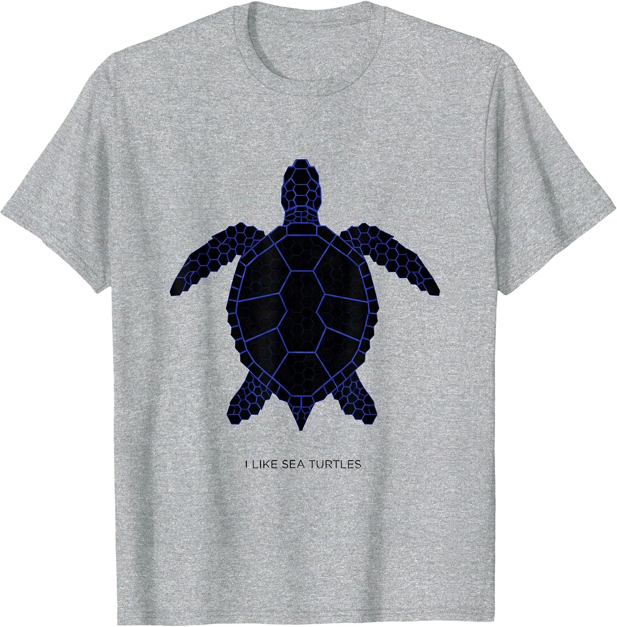 Men's I Like Sea Turtles Geometric Sea Turtle Lover Animal Humor T-Shirt - Heather Grey