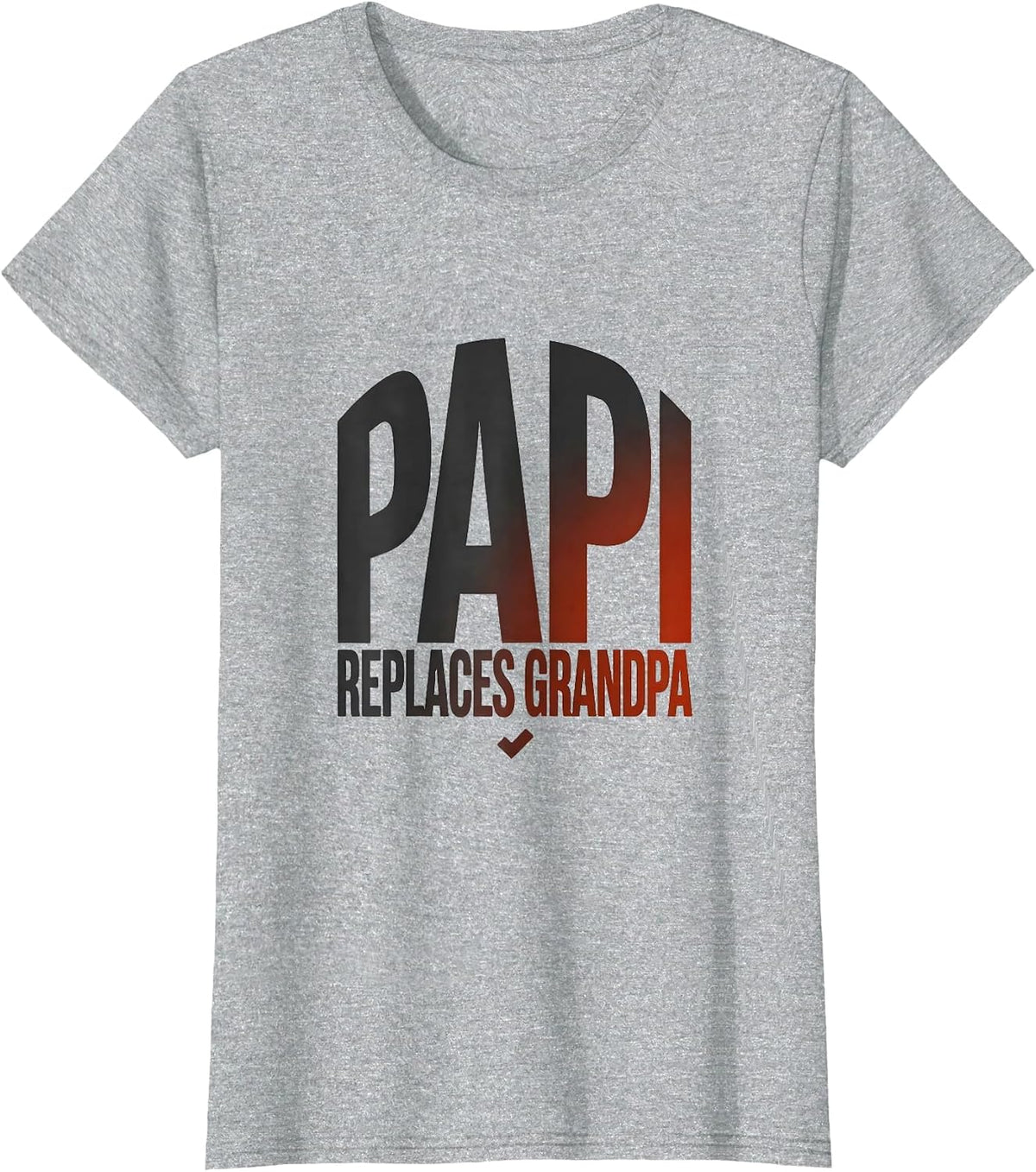 Papi Replaces Grandpa Funny Papa Art From Grandkids Father's T-Shirt - Heather Grey