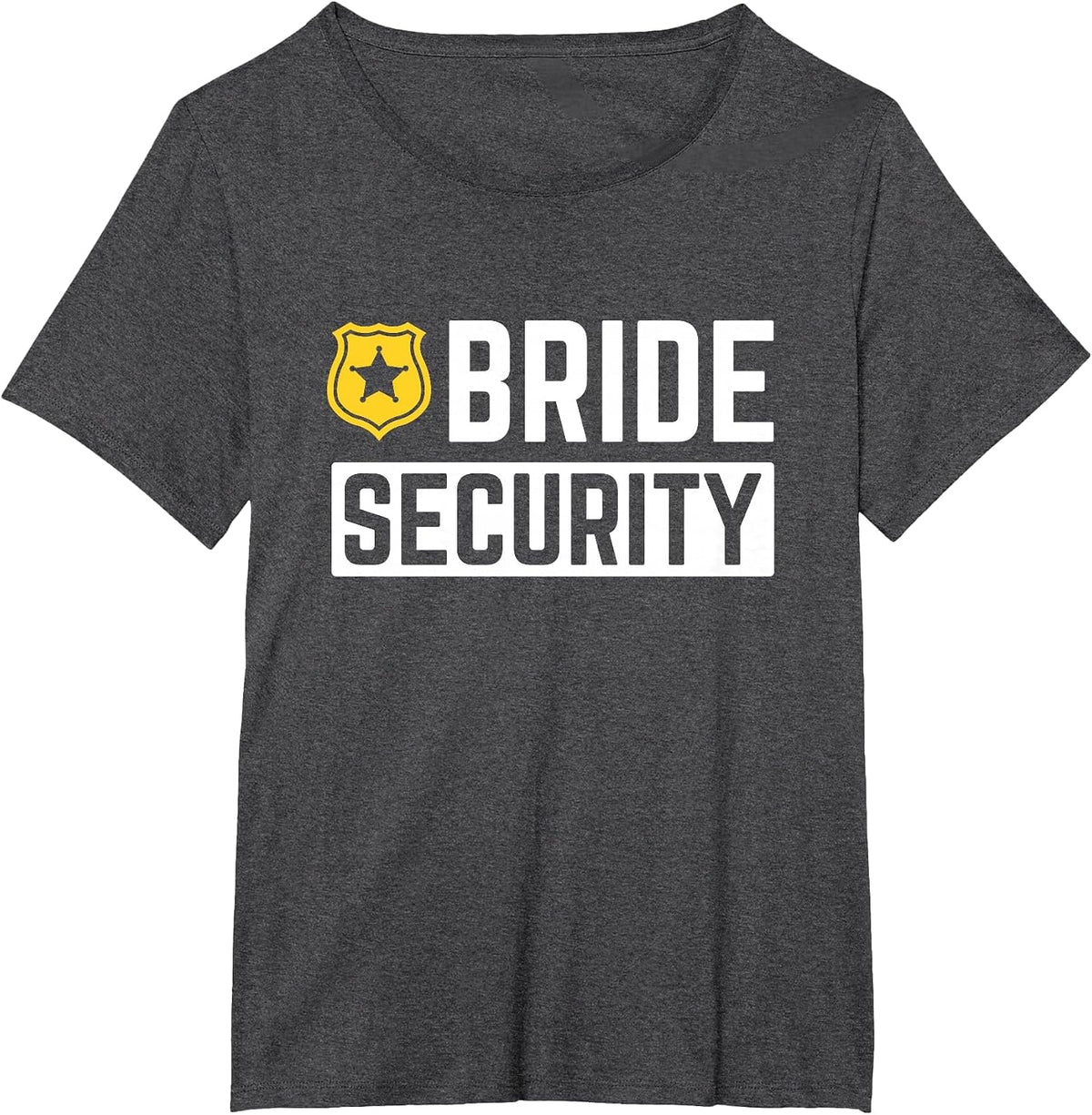 Bride Security Funny Wedding Bridal Party T-Shirt - Dark Heather Grey