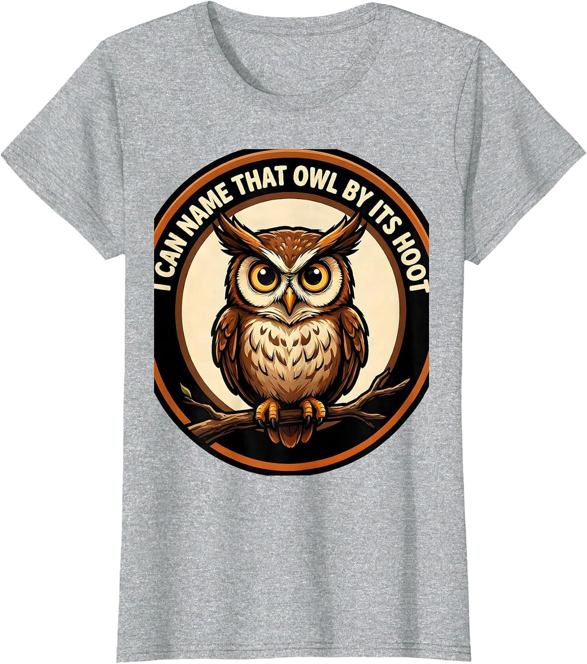 I Can Name That Owl By Its Hoot Funny Cartoon Owl Lover T-Shirt - Heather Grey