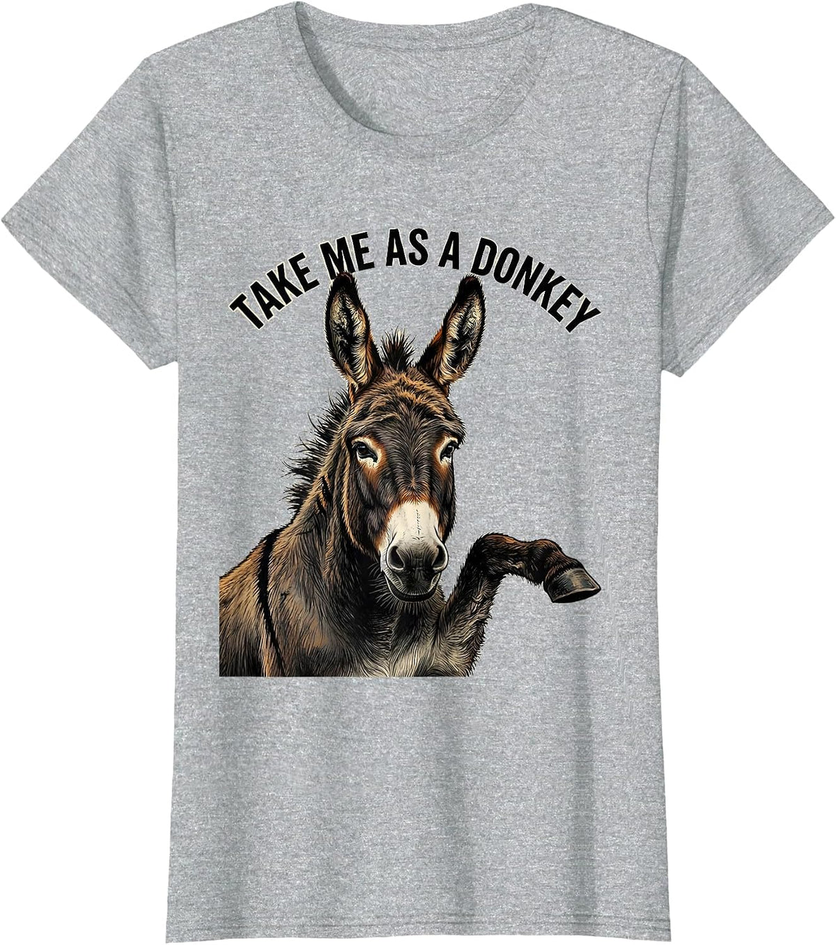 Women's Take Me As A Donkey Funny Donkey Costume Halloween Party T-Shirt - Heather Grey
