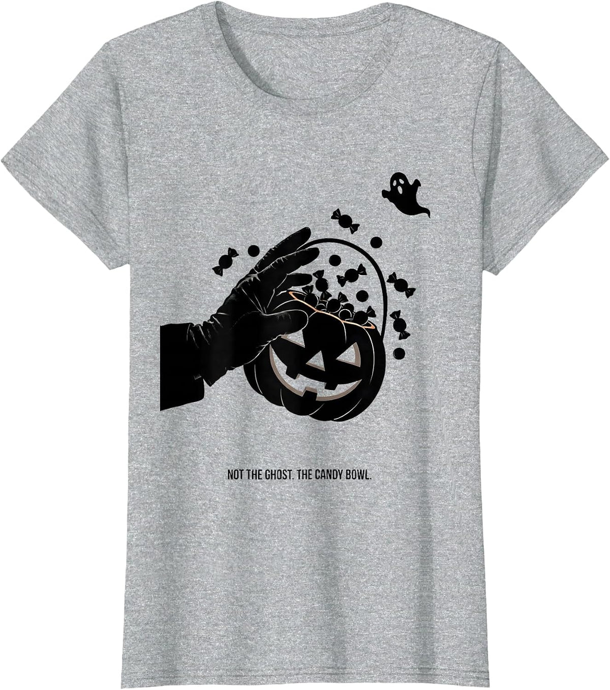 Women's Not The Ghost The Candy Bowl Funny Vet Tech Halloween T-Shirt - Heather Grey