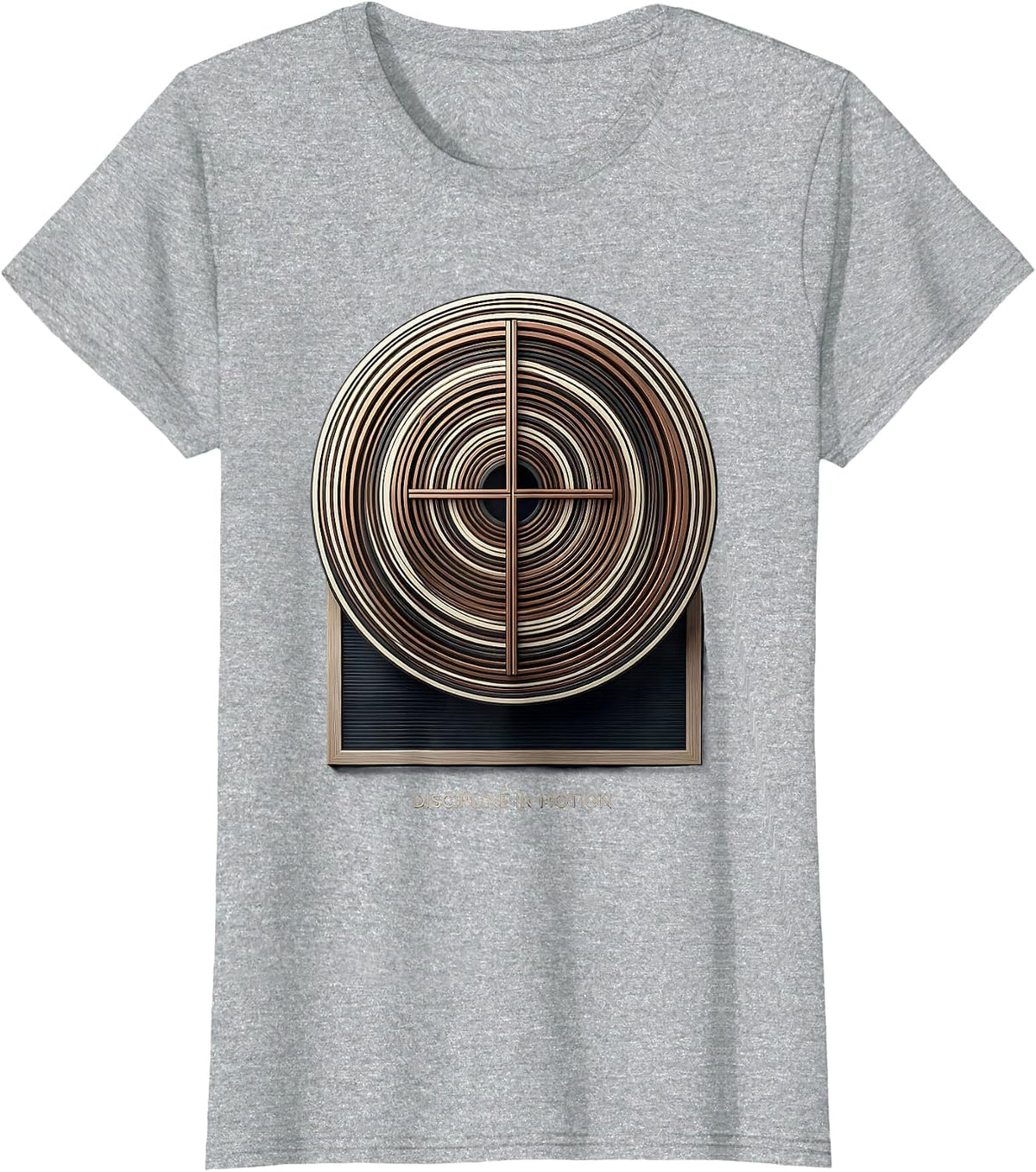 Discipline In Motion Geometric Christian Gym Faith Fitness T-Shirt - Heather Grey