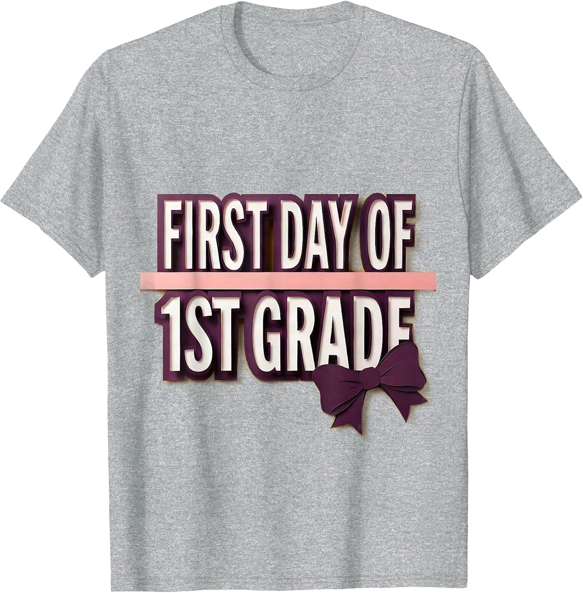 Men's First Day Of 1st Grade Coquette Bow Back To School Girly T-Shirt - Heather Grey