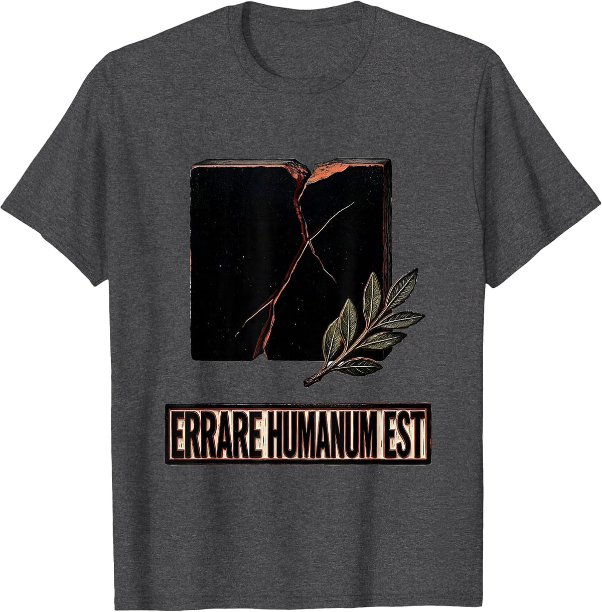 Men's Errare Humanum Est Funny Roman Empire SPQR Latin History T-Shirt - Dark Heather Grey