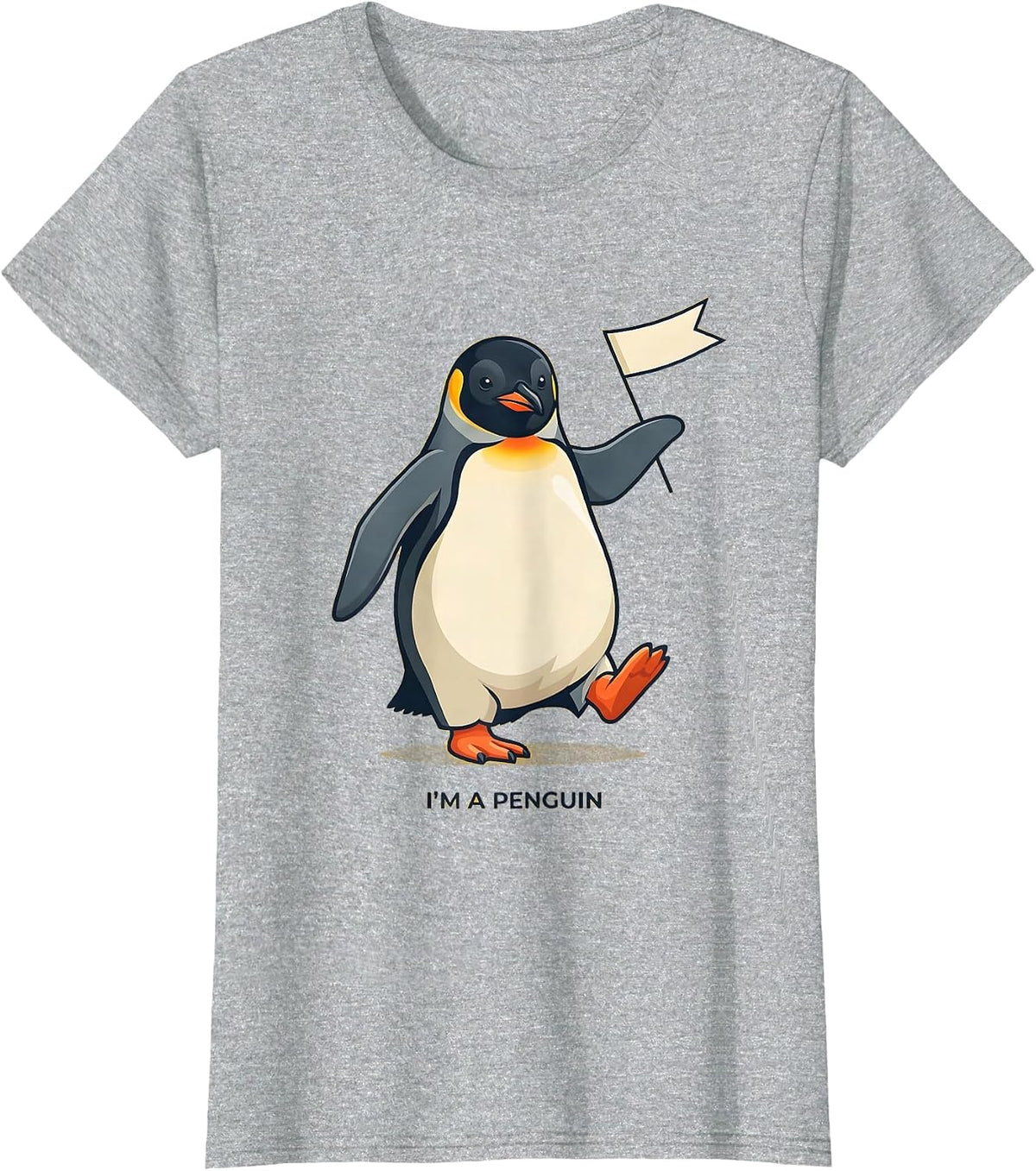 I'm a Penguin Funny Penguin Lover Novelty Costume Party T-Shirt - Heather Grey