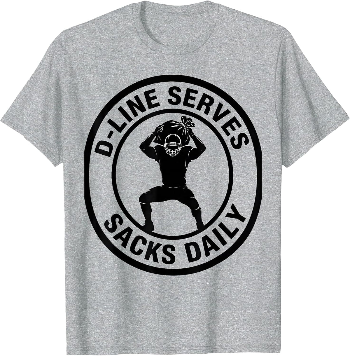 Men's D-Line Serves Sacks Daily Funny Football Lineman Youth Sport T-Shirt - Heather Grey