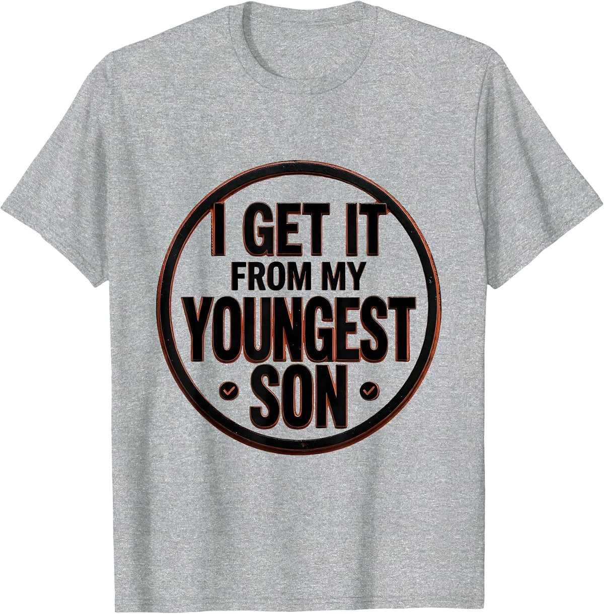 Men's I Get It From My Youngest Son Funny Parent Child Gift Humor T-Shirt - Heather Grey