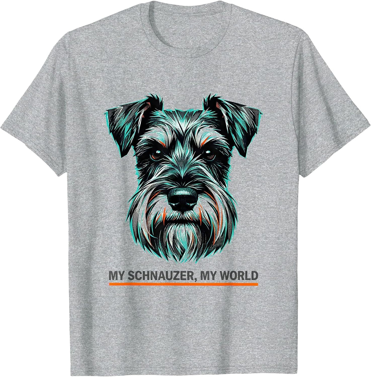 Men's My Schnauzer, My World Funny Miniature Schnauzer Lover Gift T-Shirt - Heather Grey