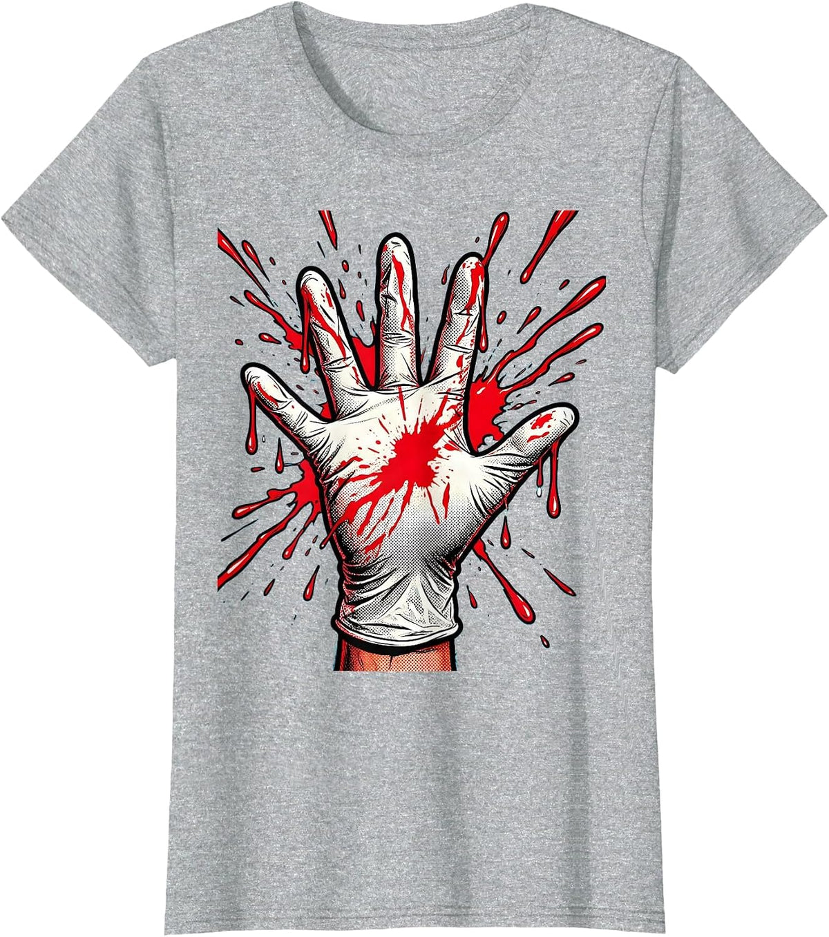 Surgeon Dropping Gloves After Tough Operation T-Shirt - Heather Grey