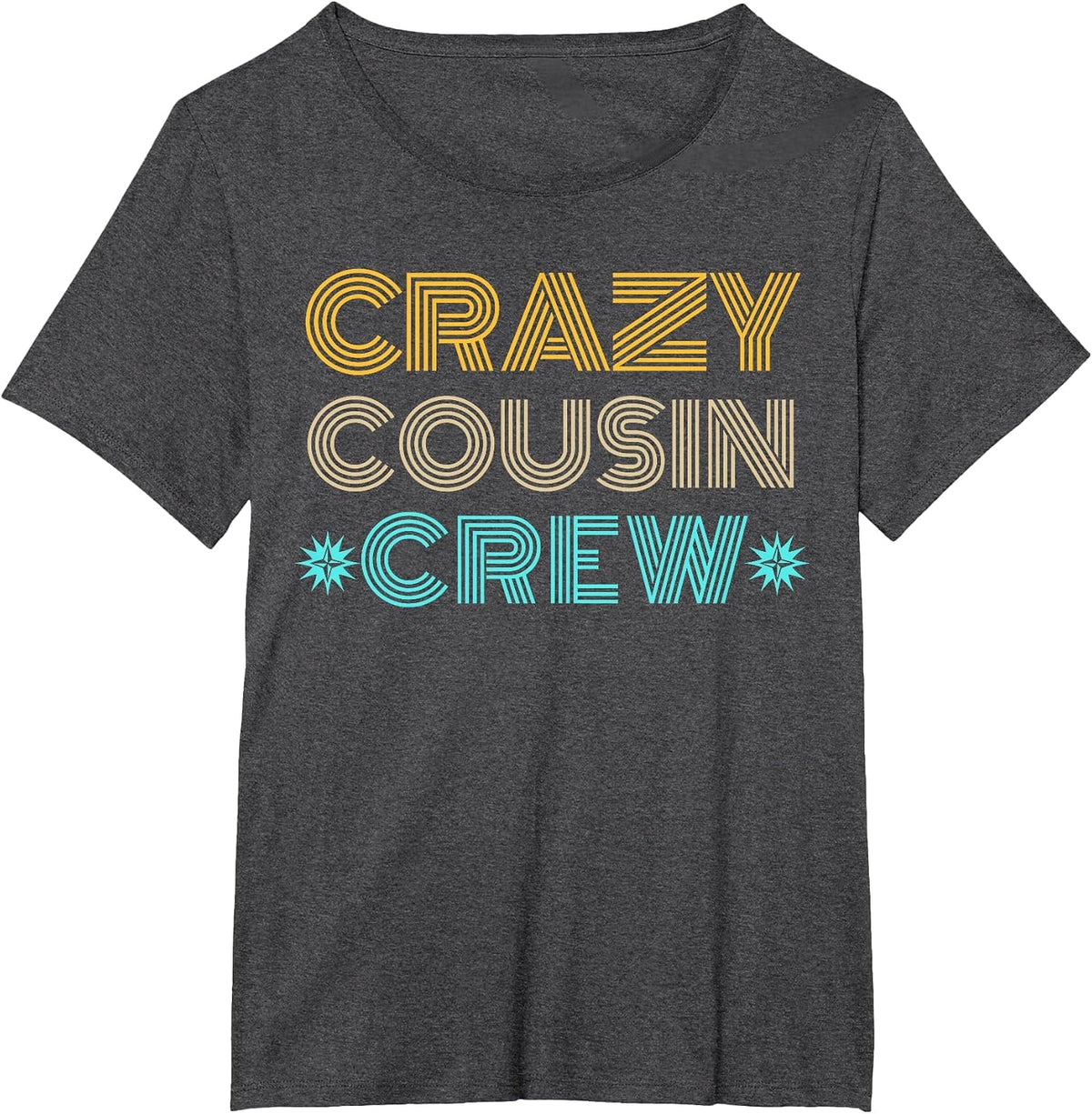 Crazy Cousin Crew T-Shirt - Dark Heather Grey