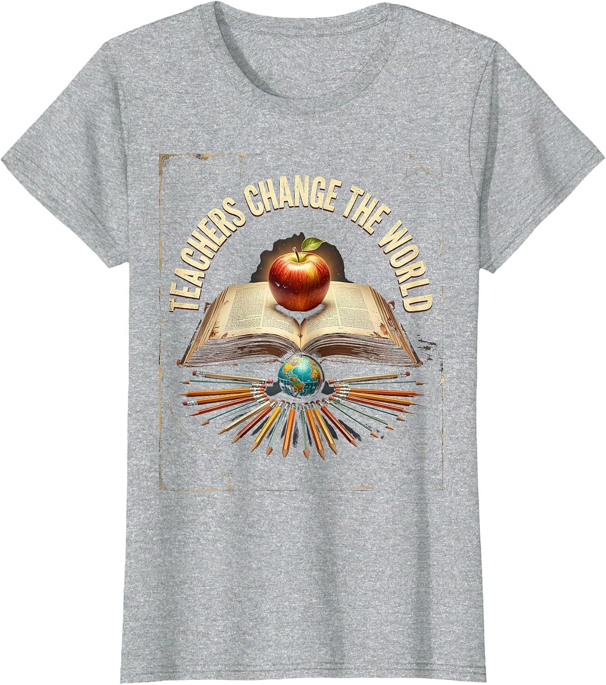 Teachers Change The World Elementary Design T-Shirt - Heather Grey