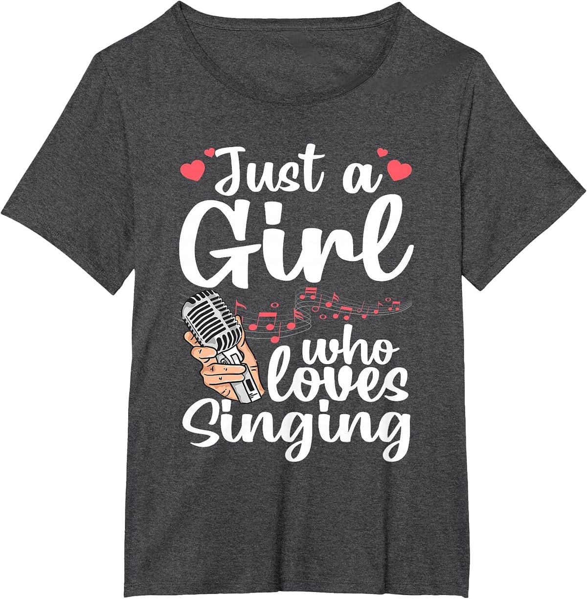 Funny Singing Design for Girls Women Kids Singer Song Lover T-Shirt - Dark Heather Grey