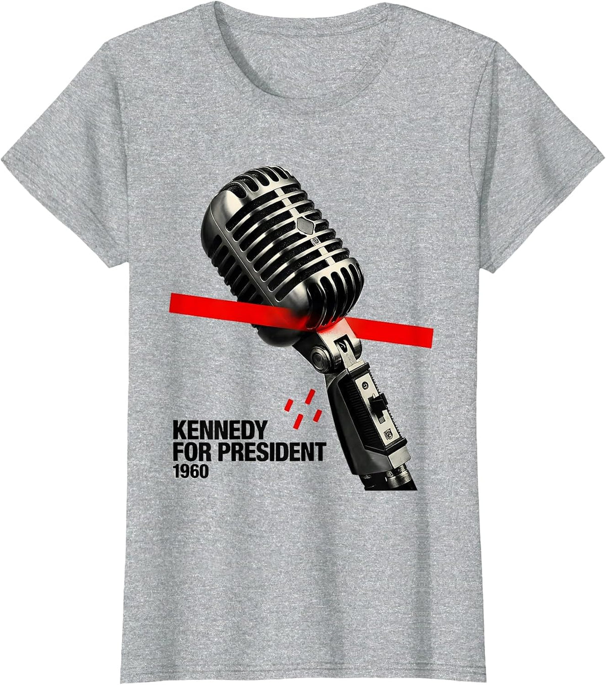Women's Kennedy For President 1960 Retro Patriotic Political T-Shirt - Heather Grey