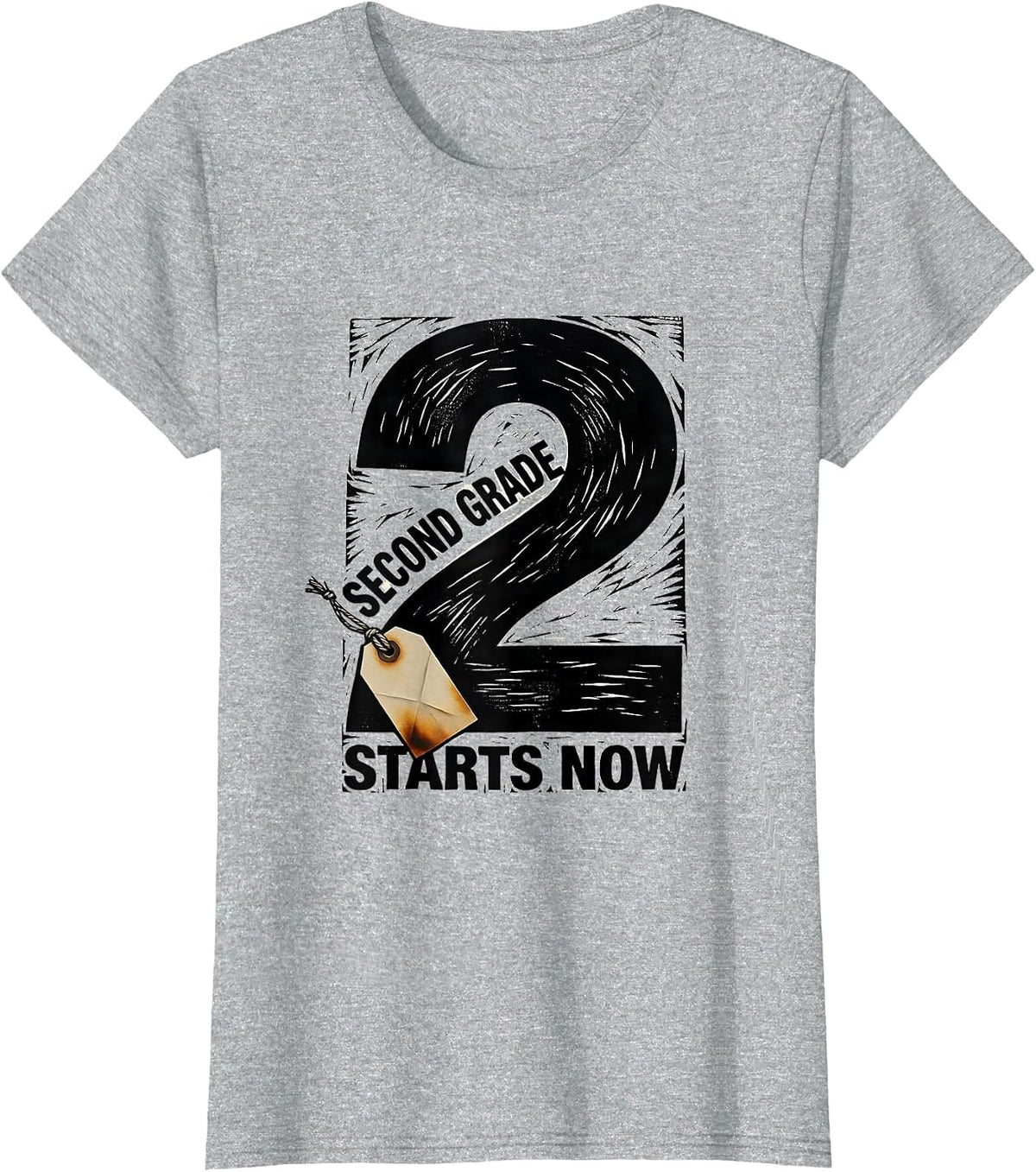 Second Grade Starts Now Cute Kids First Day School T-Shirt - Heather Grey