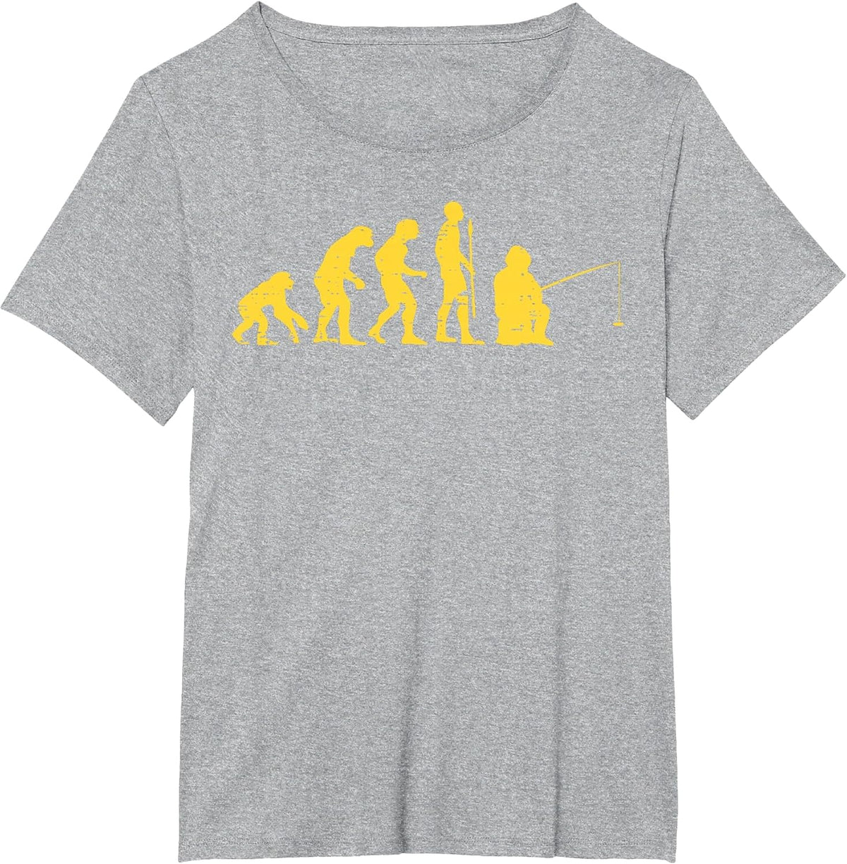 Human Evolution Fishing Funny Fisherman Men Women Kids Youth T-Shirt - Heather Grey