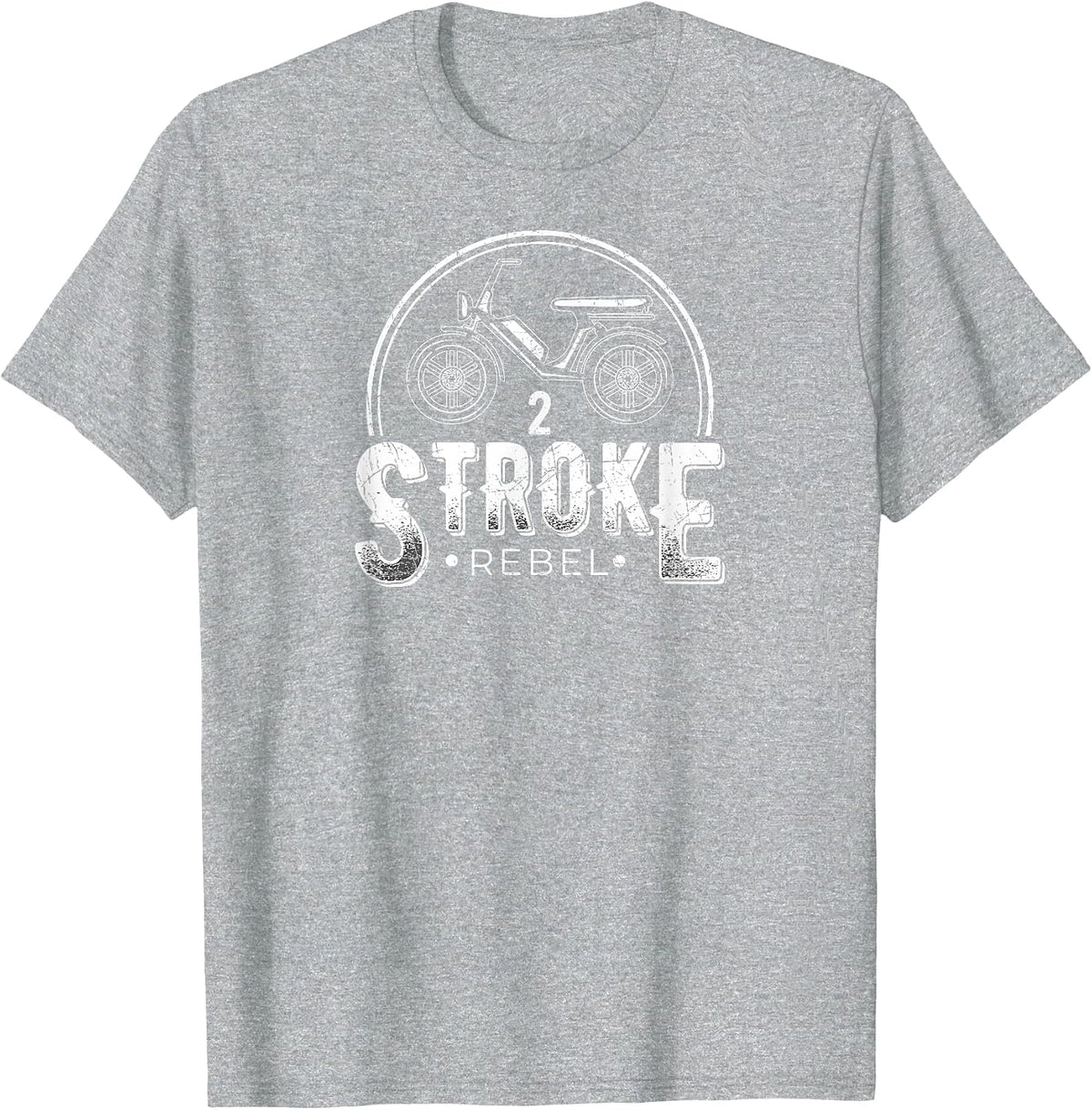 2 Stroke Rebel Funny Moped T-Shirt - Heather Grey
