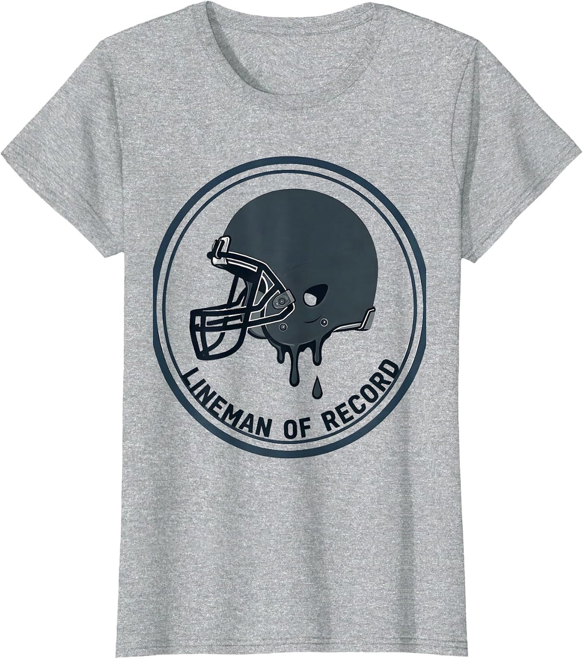 Lineman Of Record Minimalist Football Player Youth Sports T-Shirt - Heather Grey